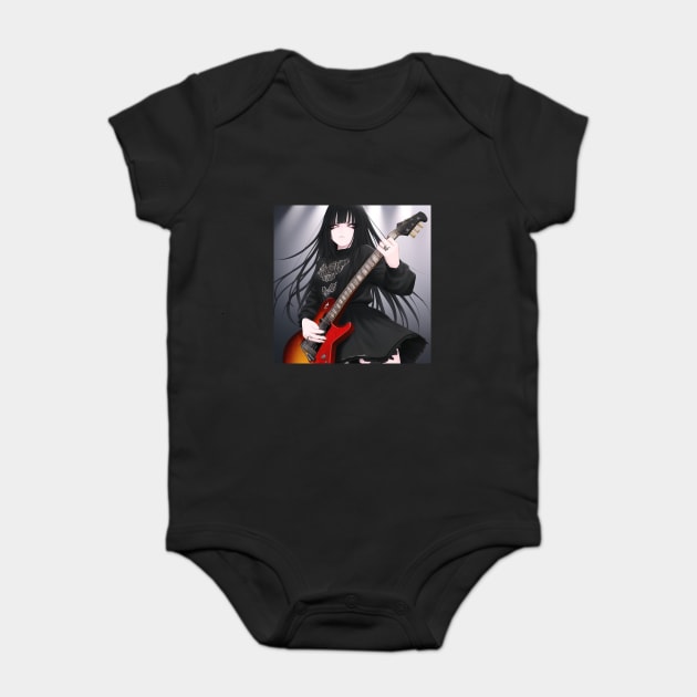 guitar girl Baby Bodysuit by animegirlnft